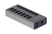 USB hub - DeLOCK USB Hub - 7 Ports USB hub - USB 3.0 - 7 ports - Grå - 63669