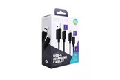 Spil tilbehør - STEALTH SP-C50V Superfast Twin Charge Silicon Cable 2m - Black - Wired Charging cable for wireless game controller - 5055269715962