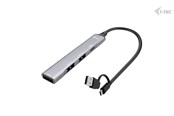 USB hub - I-Tec CAHUBMETALMINI4 USB-C/USB-A Metal HUB 1x USB-C + 3x USB-A 2.0 USB hub - 4 ports - Grå - CAHUBMETALMINI4