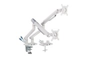 Skærmholder - DUTZO Skærmholder til 2 skærme (17"-32") - Slim udgave med 2 x USB A porte (Hvid) - MMASLIUW-2