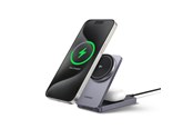 Mobil - Adaptere & Opladere - UGREEN Qi2 15w 2-In-1 Wireless Charger Magsafe Fast Charging Station Grey - 45023-UG