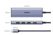 USB hub - UGREEN Usb-C Multifunction Adapter USB hub - 3 ports - Sølv - 20956A-UG