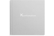 Blokke, Formularer & Notesbøger - Burde Konfirmationsbog lysegrå tekstilpræg - 365210
