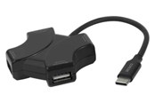USB hub - Deltaco USB Hub - 4x USB-A USB hub - 4 ports - Sort - USBC-HUB205
