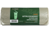 Rengøring - G.Funder Container affaldssække, til 140 liter container, klar plast, 10 poser pr. rulle - standard kvalitet - 5701137101404