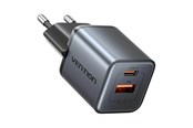 Mobil - Adaptere & Opladere - Vention GaN USB-C + USB-A 30W Charger (Gray) - FEWH0-EU