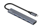 USB hub - Deltaco USB-C Hub 5 Gbps - 4x USB-A Female USB hub - 4 ports - Sølv - USBC-HUB206