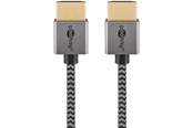 Skærmkabel - Pro HDMI 2.0 sleeved - 5m - Grå - 4040849757556