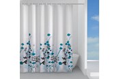 Badeværelsestilbehør - Gedy Badeforhæng blå blomst 120x200 cm - 12310