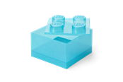 Børneværelse - LEGO Storage Brick 4 Top Lid Glitter Light Blue - 40090802