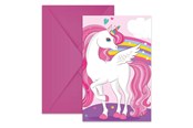 Legetøj - Globos Invitations and Envelopes FSC Unicorn Rainbow Colors 6 pcs. - 93766