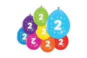 Legetøj - Globos Balloons 2-sided Printed Number 2 8pcs. - 512002