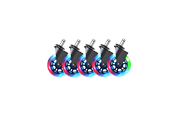 Gamer Stol - DUTZO Premium 3" universal gummihjul til alle stol typer - RGB - Gummi - DGCA-75MMRBWU-RGB