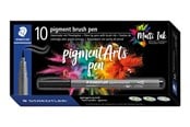 Skrive- og Tegneværktøjer - Staedtler BRUSH PIGMENT PEN, ÆSKE 10 STK, MØRKE GRÅ - 371-871
