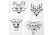 Kreativitet & Hobbyartikler - Creativ Company - Shrink Film Sheets with Wild Animal Motifs 4 pcs. - 79067