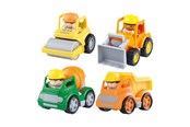 Legetøjsbil - PLAY - Mini Construction Vehicles with Figures Playset 8pcs. - 9441