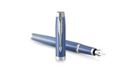 Skrive- og Tegneværktøjer - Parker IM Writing Rituals Fyldepen, Peaceful Blue finish & krombeklædning, Fin spids, Blå blækpatron, Gaveæske - 2203904