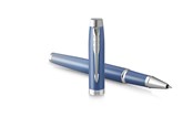 Skrive- og Tegneværktøjer - Parker IM Writing Rituals Rollerball, Peaceful Blue finish & krombeklædning, Fin spids, Sort blækpatron, Gaveæske - 2203905