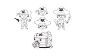 Kreativitet & Hobbyartikler - Creativ Company - Sheets of Shrink Film with Pirate Motifs 10 pcs. - 790710