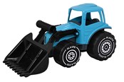 Udendørsleg - Plasto Traktor med frontlæsser. Turkis. 32 cm - 1674000TUB