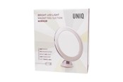 Makeupspejl - UNIQ Round Mirror with LED Light and suction cup x10 magnification - 4836