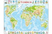 Puslespil - Larsen Puzzles Maxi The World Physical 80 pcs Puzzle - LA-K4DK
