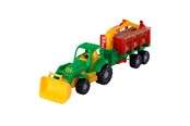 Legetøjsbil - Cavallino Toys - Tractor with Trailer and Wood 61cm - 3072WD01
