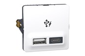 Lauritz Knudsen - LK FUGA dobbelt USB-lader type A+C, 21W, hvid - 506D6704