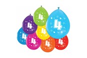 Legetøj - Globos Balloons 2-sided Printed Number 4 8pcs. - 512004