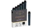 Skoletilbehør - Parker Mini Fyldepen Blæk Refill Patroner | Sort QUINK Blæk | 6 Stk - 1950407