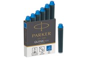 Skoletilbehør - Parker Mini Fyldepen Blæk Refill Patroner | Blå QUINK Blæk | 6 Stk - 1950409