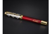 Skrive- og Tegneværktøjer - Parker | Arnold Palmer Signature Edition Fyldepen, Rød lak med guldfarvet hætte og beklædning, Fin massiv guldspids, Sort blæk og konverter - 2204538
