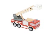 Legetøjsbil - Small Foot - Wooden Fire Truck with Rotating Ladde - 12638