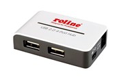 USB hub - Roline USB 2.0 Hub "Black and White" USB hub - 4 ports - Grå - 14.02.5013