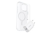 Mobil - Covers & Cases - OtterBox KIT Apple iPhone 16 Pro Max (Symmetry Clear MagSafe / Premium Glass / EU USB-C Wall Charger 30W - white) - 78-81435
