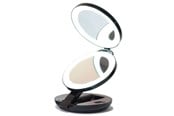 Makeupspejl - UNIQ Compact Double Travel Mirror with LED 10x magnification Black - 4829