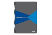 Blokke, Formularer & Notesbøger - Leitz Office notesblok A4 linjeret, wireindbundet med karton omslag, blå - 46481035
