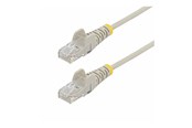 Netværkskabel - StarTech.com 15m Gray Slim CAT6 Ethernet Cable Snagless 28AWG LSZH - patch cable - 15 m - grey - Grå - 15m - N6PAT15MGRS