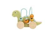 Babylegetøj - Bigjigs Wooden Push Toy Diplodocus with Bead Frame - 36084