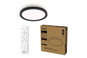 Lamper - Philips AIO-loftlampe med fjernbetjening (rund, sort) - 24W integreret LED-lampe med 3-trins dæmpning - 929004738801