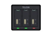 Actionkamera tilbehør - TELESIN S0-BCG-12-TGP Triple Battery Charger - S0-BCG-12-TGP