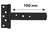 Beslag & hængsler  - Home>it T-hinge matt black 150 x 30 mm zinc-coated carbon steel - 20501