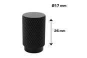 Beslag & hængsler - Home>it knurled slim furniture knob Ø17x26 mm matte black 2 pcs. - 21284