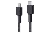 USB kabel - Aukey Braided Nylon 1.2m MFi USB-C to Lightning Cable Black - LLTSN1003930