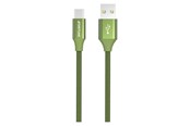 USB kabel - GreyLime Braided USB-A to USB-C Cable Green 1 m - C21AC1M03