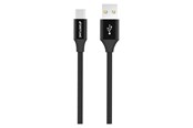 USB kabel - GreyLime Braided USB-A to USB-C Cable Black 2 m - C21AC2M04