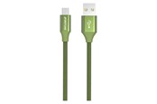 USB kabel - GreyLime Braided USB-A to Micro USB Cable Green 1 m - C21AM1M03