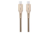 USB kabel - GreyLime Braided USB-C to USB-C 60W Cable Beige 0.5 m - C21C60C05M02