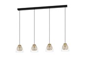Lamper - EGLO Stars of Light JAZMINIA langbordspendel 3L E27 sort/børstet messing/klar - 390038