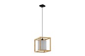Lamper - EGLO Stars of Light GRANADOS pendel E27 300x300 sort/træ/hvid FSC - 390099